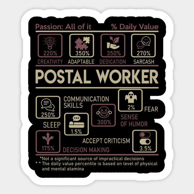 Postal Worker T Shirt - Multitasking Daily Value Gift Item Tee Sticker by candicekeely6155